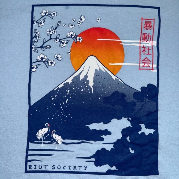 Riot Society Blue Graphic T-Shirt - Picture 2 of 3